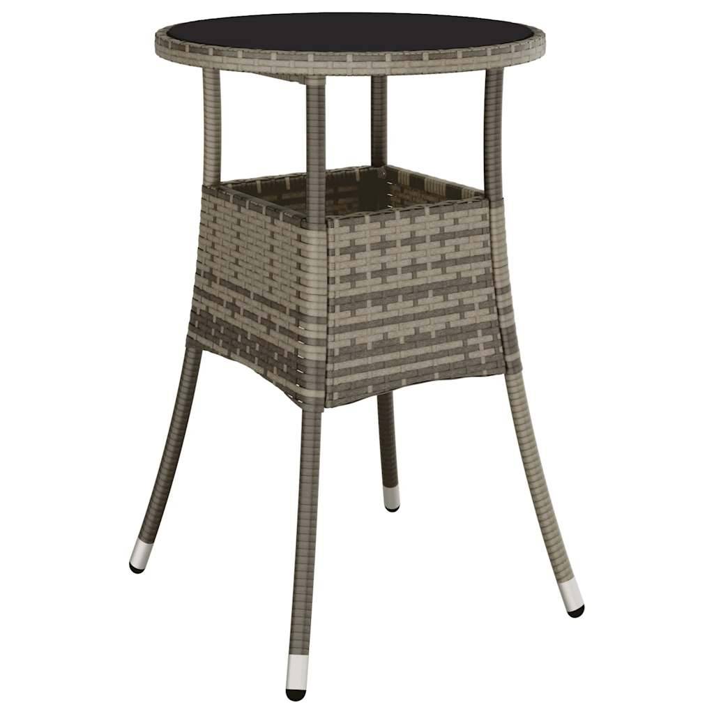 vidaXL 5-tlg. Garten-Essgruppe mit Kissen Grau Poly Rattan und Glas