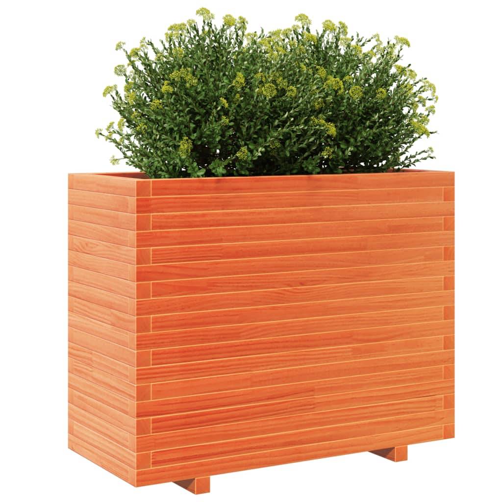 vidaXL Pflanzkübel Wachsbraun 90x40x72,5 cm Massivholz Kiefer