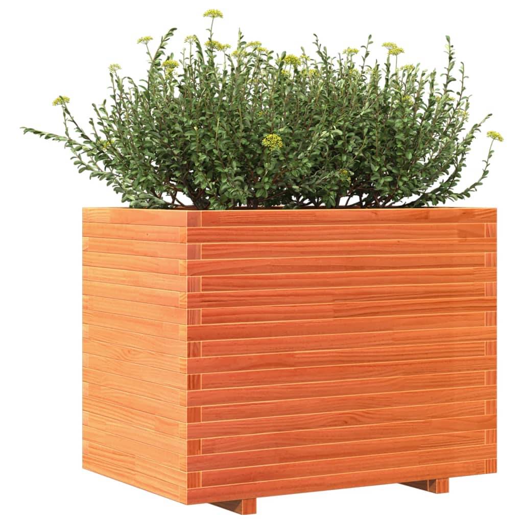 vidaXL Pflanzkübel Wachsbraun 90x60x72,5 cm Massivholz Kiefer