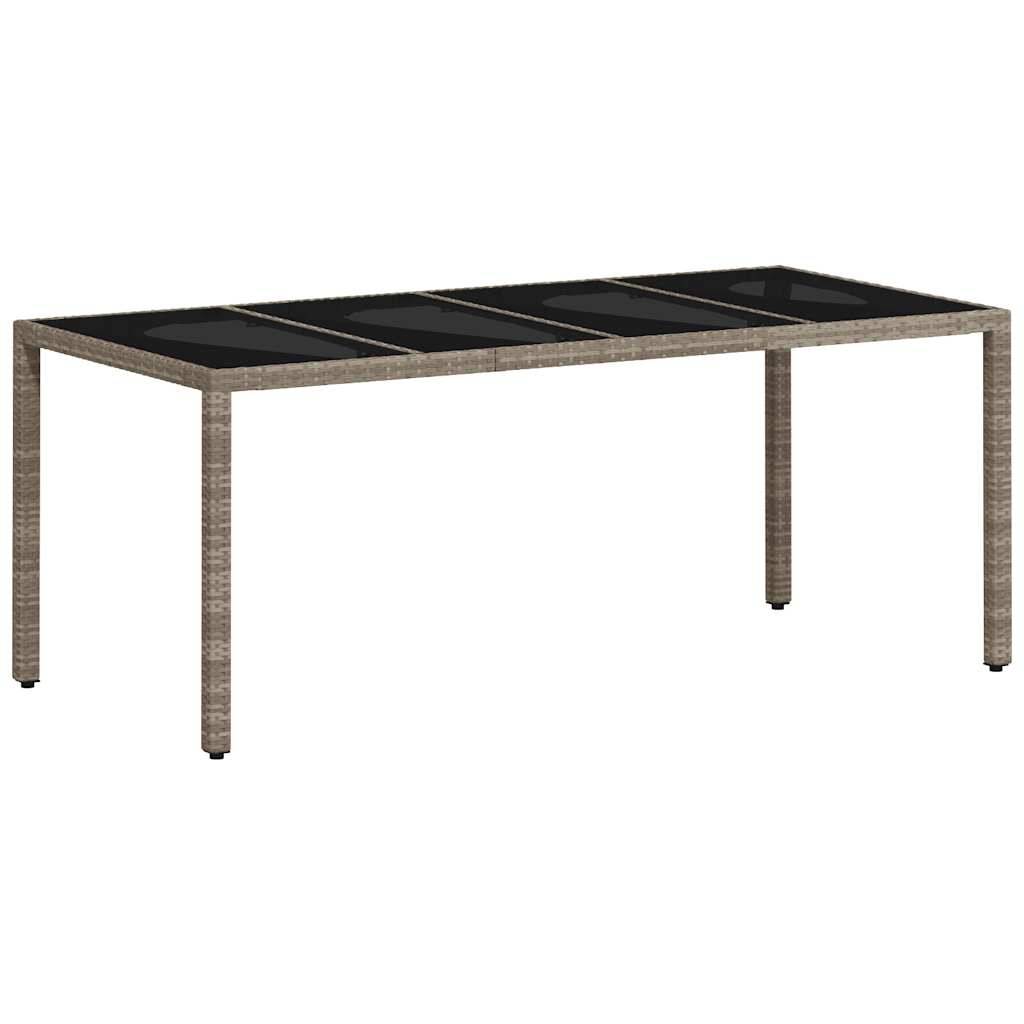 vidaXL 9-tlg. Garten-Essgruppe mit Kissen Hellgrau Poly Rattan & Glas