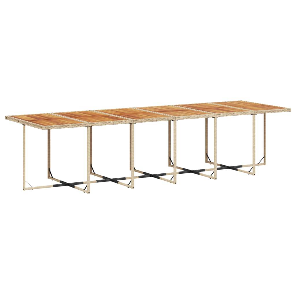 vidaXL 13-tlg. Garten-Essgruppe mit Kissen Beige Poly Rattan