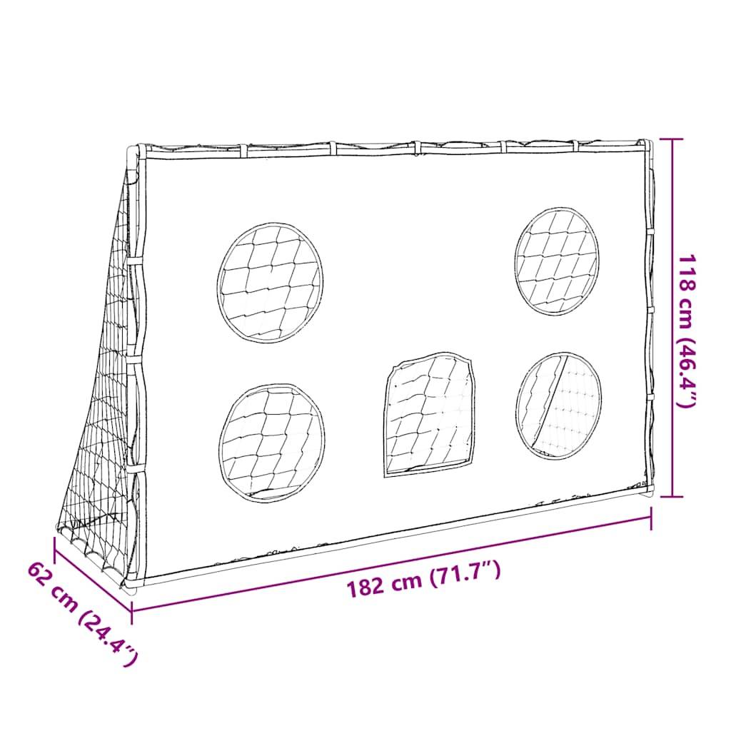vidaXL Fußballtor für Kinder mit Zielmatte und Ball 182x62x118 cm