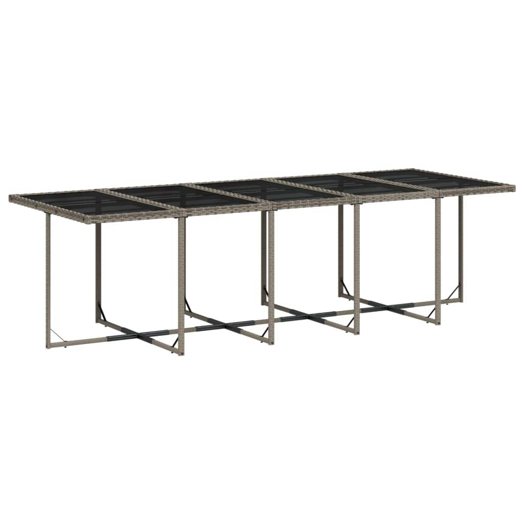 vidaXL 15-teiliges Garten-Ess-Set mit Kissen, grau, Polyrattan