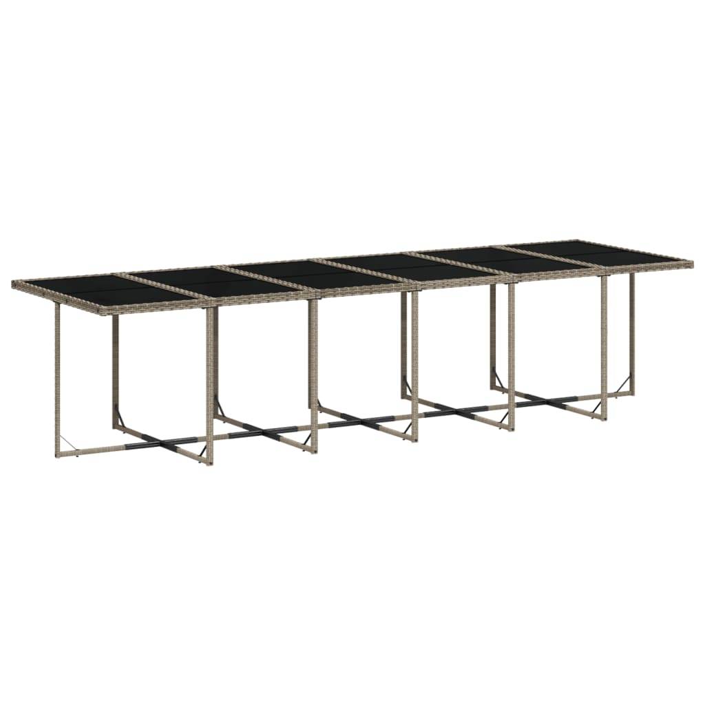 vidaXL 17-teiliges Garten-Ess-Set mit Kissen, grau, Polyrattan