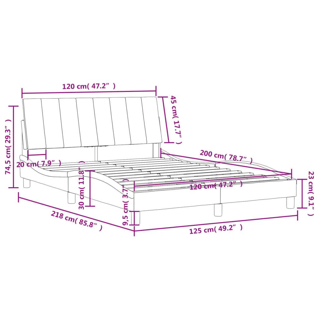vidaXL Bett mit Matratze "Hanko" Blau 120x200 cm Samt