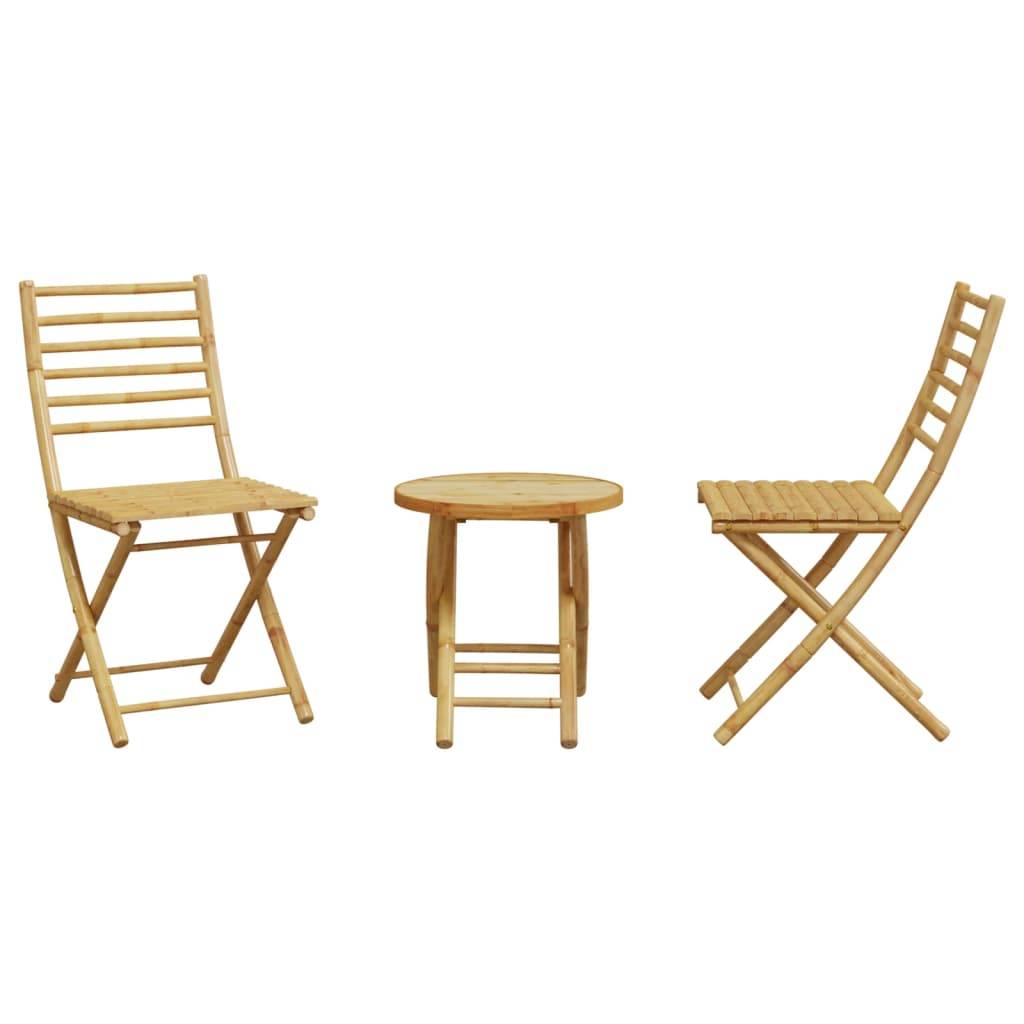vidaXL 3-tlg. Bistro-Set Bambus