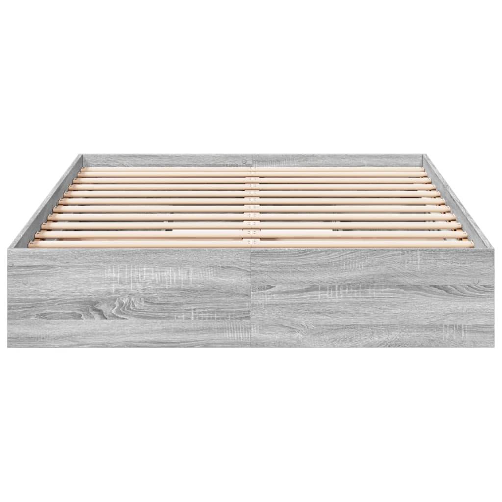 vidaXL Bettgestell mit Schubladen Grau Sonoma 140x200 cm Holzwerkstoff