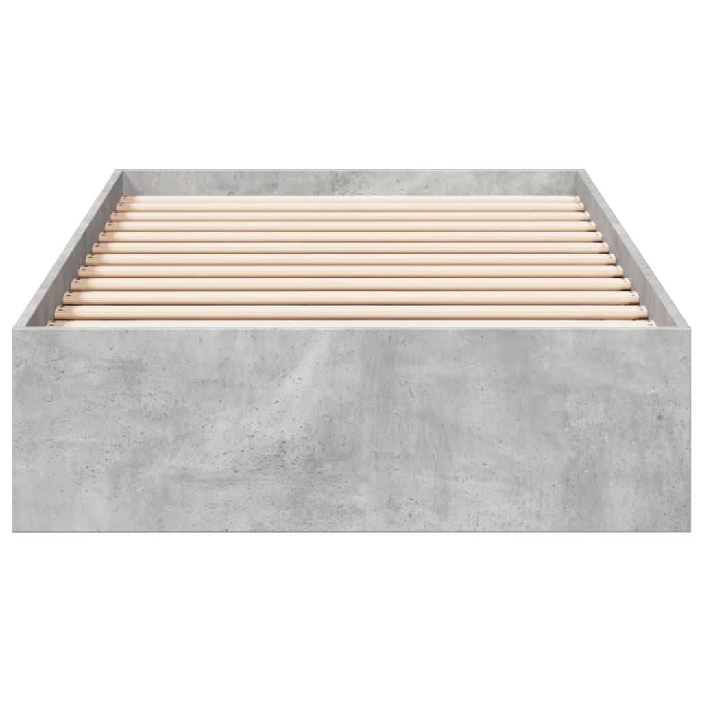 vidaXL Bettgestell mit Schubladen Betongrau 100x200 cm Holzwerkstoff