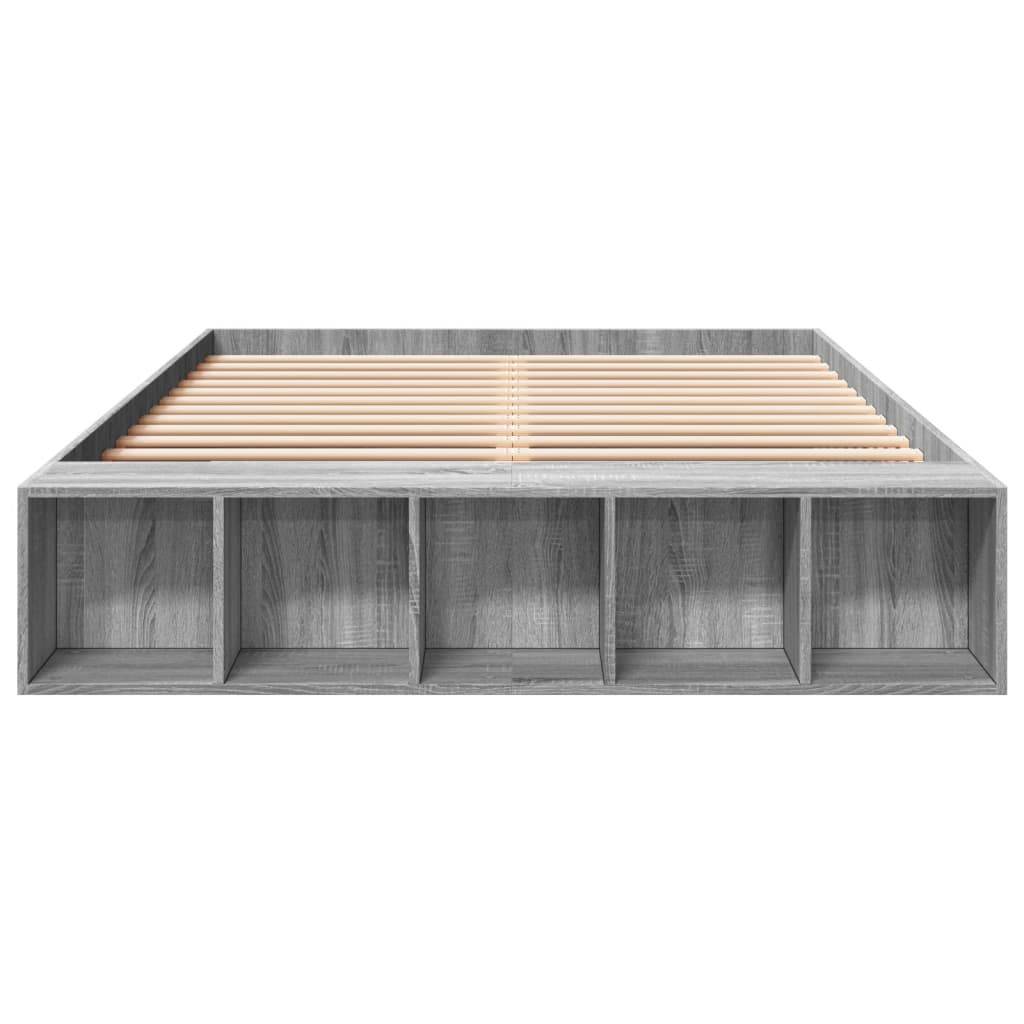 vidaXL Bettgestell Grau Sonoma 140x200 cm Holzwerkstoff
