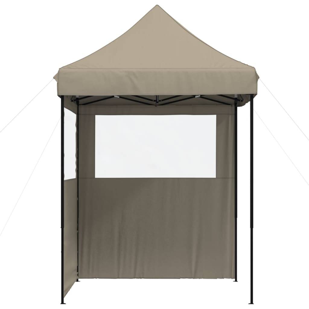 vidaXL Partyzelt Faltbar Pop-Up mit 2 Seitenteilen Taupe