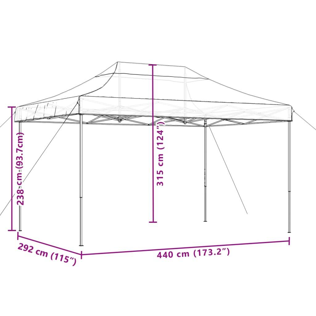 vidaXL Partyzelt Faltbar Pop-Up Orange 440x292x315 cm