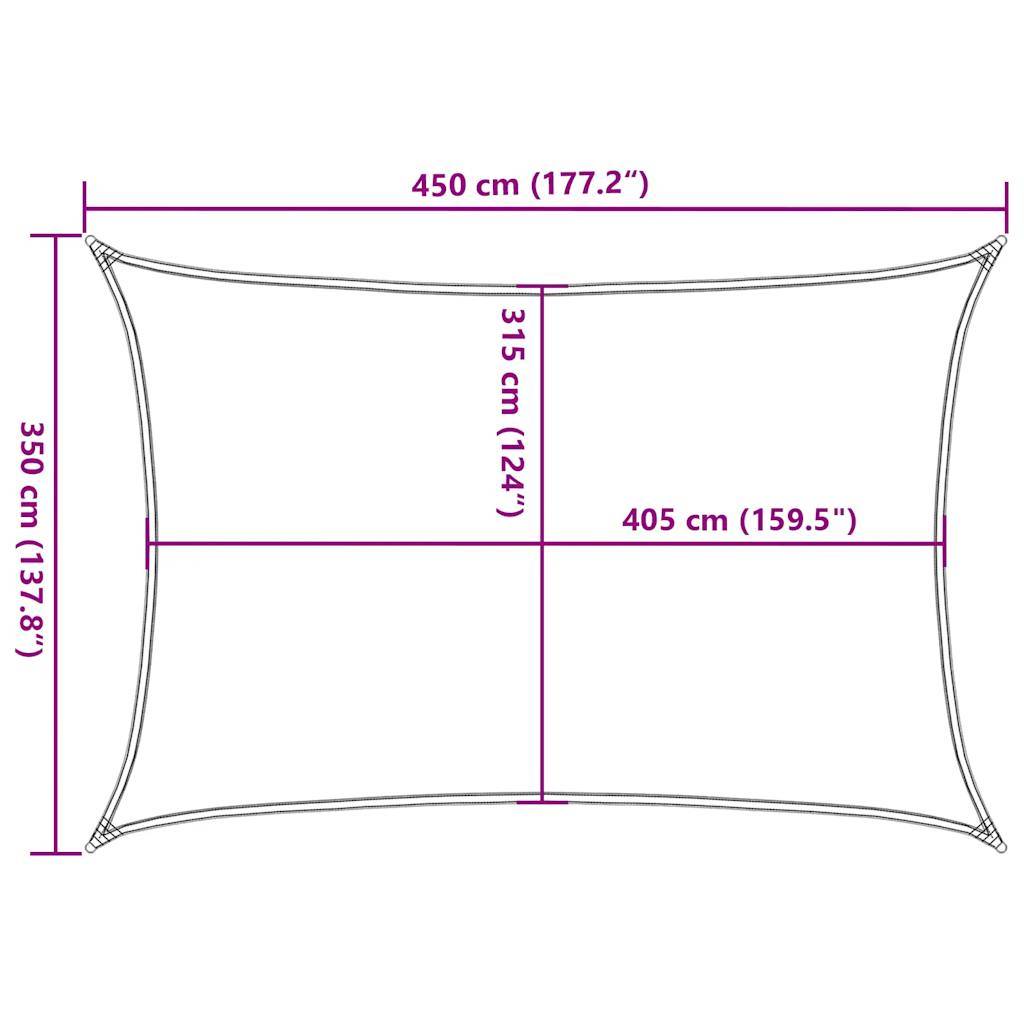 vidaXL Sonnensegel 160 g/m² Rechteckig Blau 3,5x4,5 m HDPE