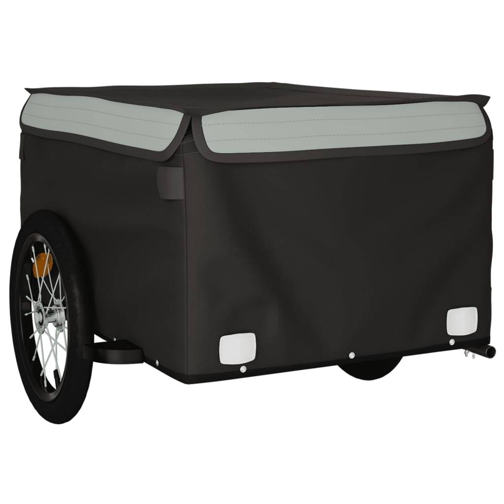 vidaXL Fahrradanhänger Schwarz und Grau 45 kg Eisen