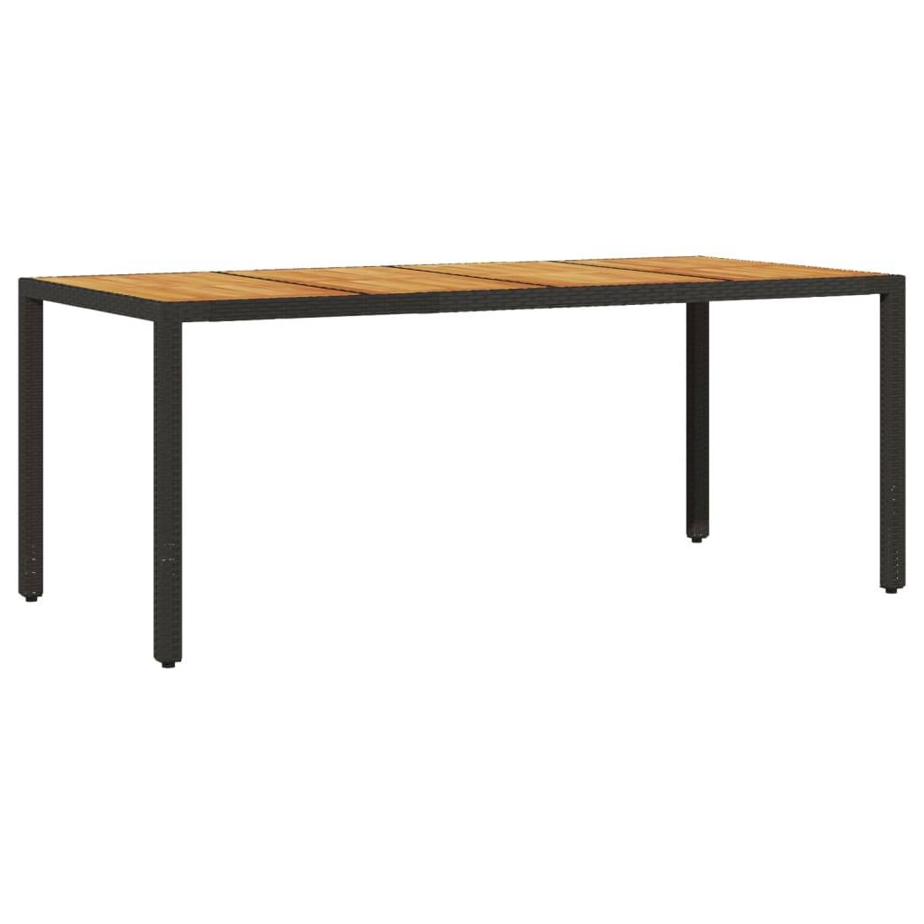 vidaXL 7-tlg. Garten-Essgruppe mit Kissen Schwarz Poly Rattan Akazie