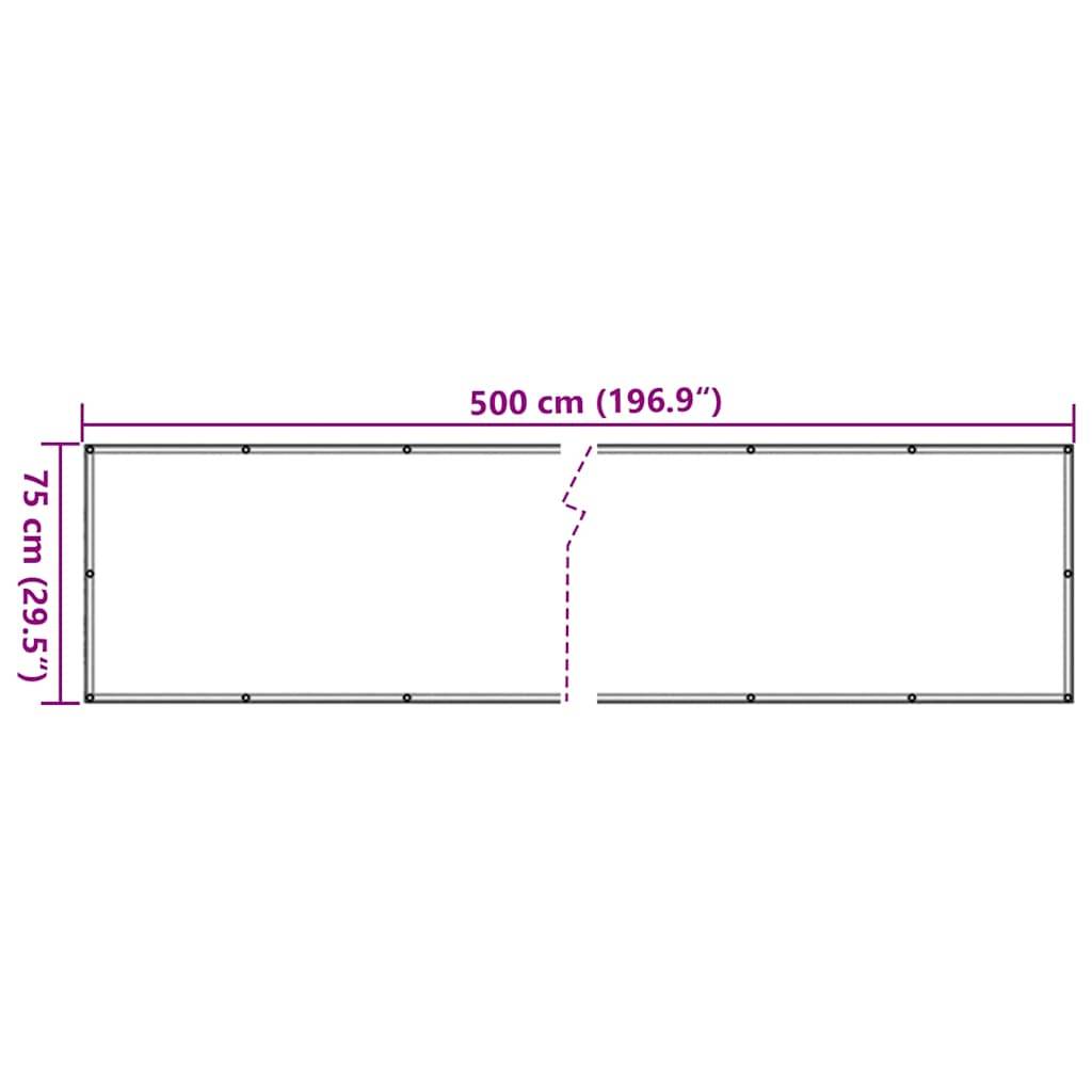vidaXL Balkon-Sichtschutz Anthrazit 500x75 cm PVC