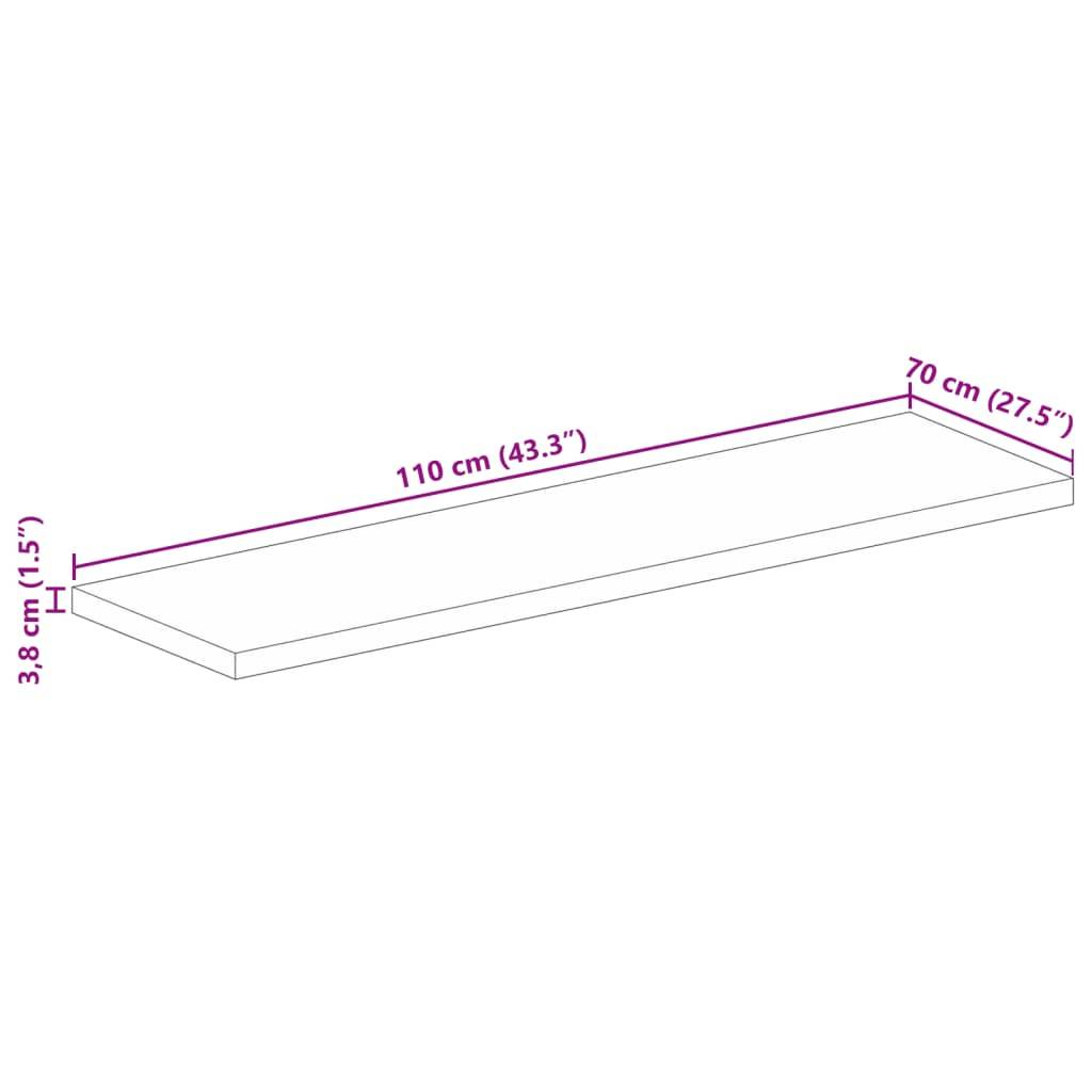 vidaXL Tischplatte 110x70x3,8 cm Rechteckig Raues Massivholz Mango