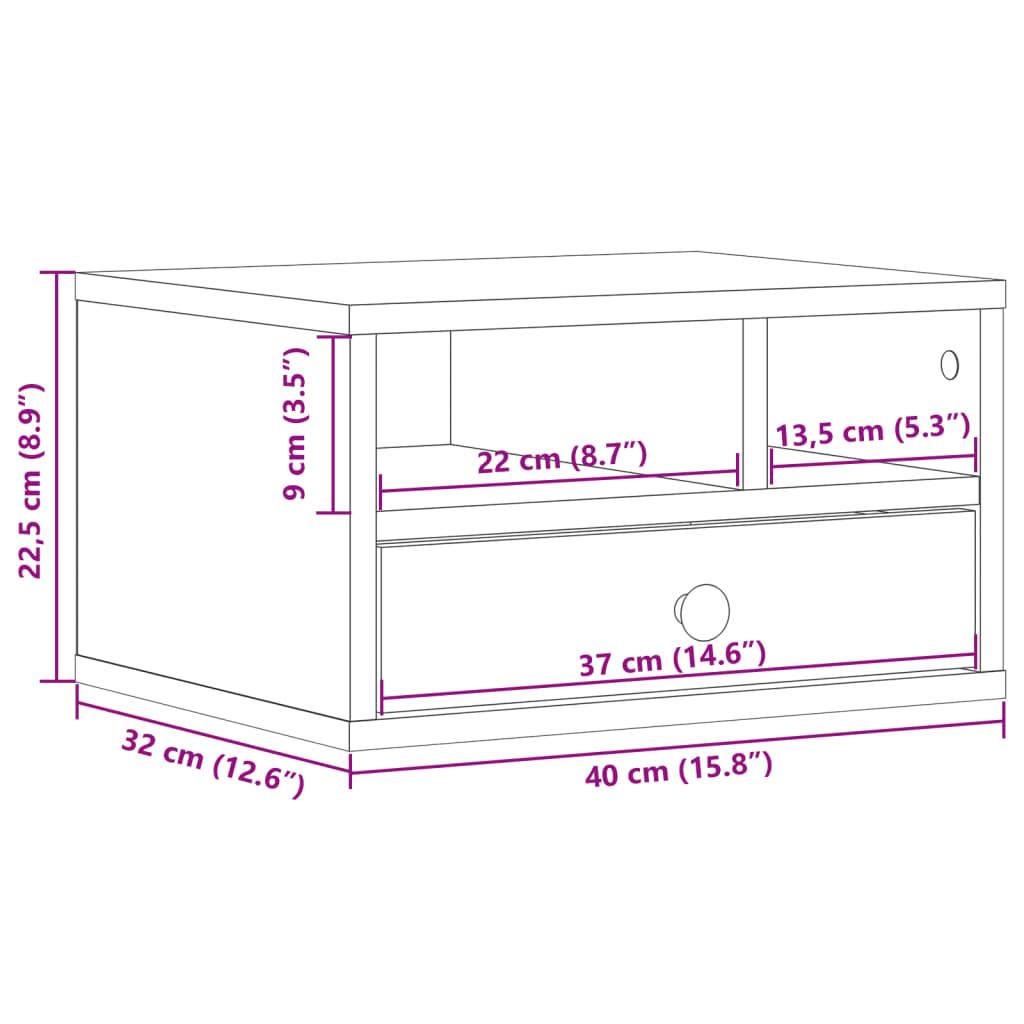 vidaXL Druckerständer Grau Sonoma 40x32x22,5 cm Holzwerkstoff