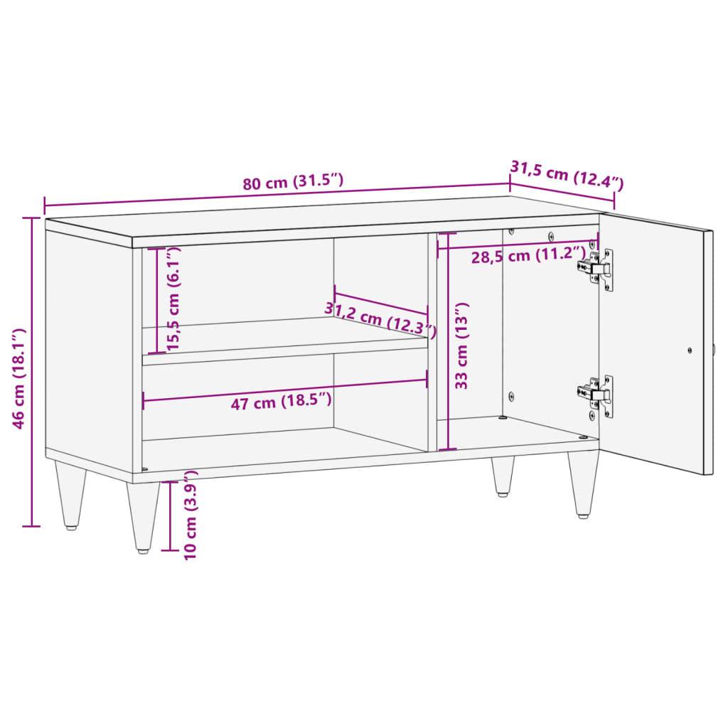 vidaXL TV-Schrank 80x31,5x46 cm Massivholz Mango