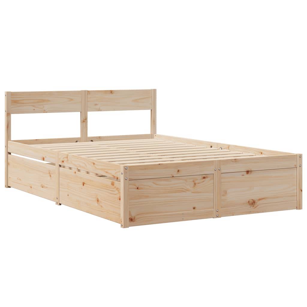 vidaXL Massivholzbett ohne Matratze 120x200 cm Kiefernholz