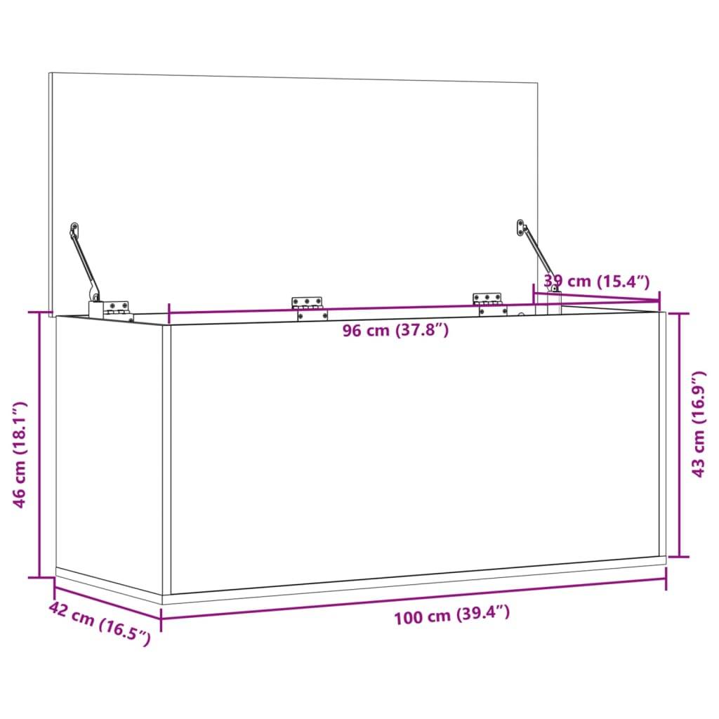 vidaXL Truhe Sonoma-Eiche 100x42x46 cm Holzwerkstoff