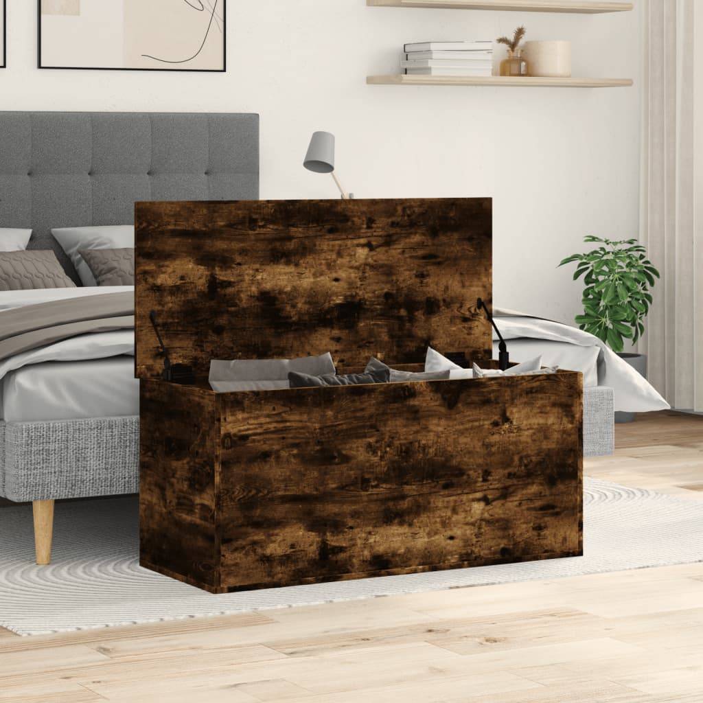 vidaXL Truhe Räuchereiche 100x42x46 cm Holzwerkstoff