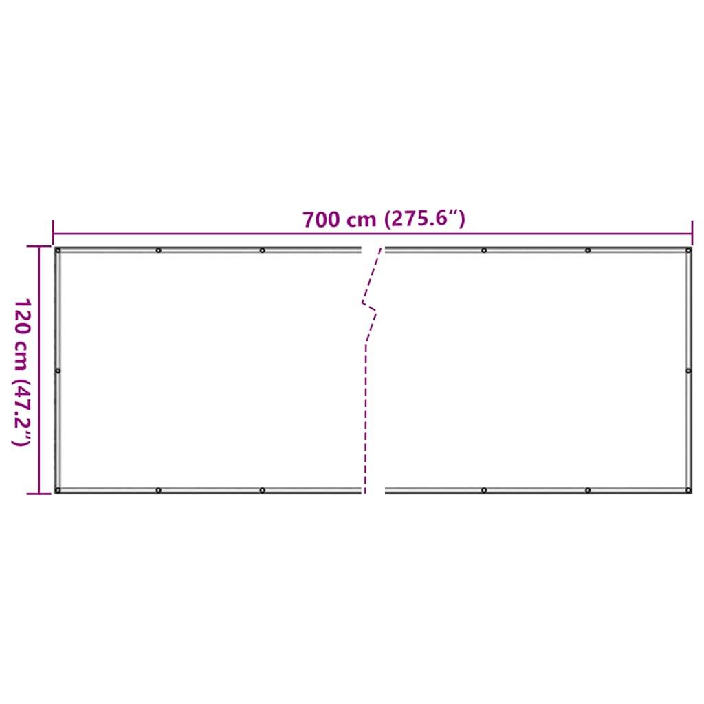 vidaXL Balkon-Sichtschutz Creme 700x120 cm PVC
