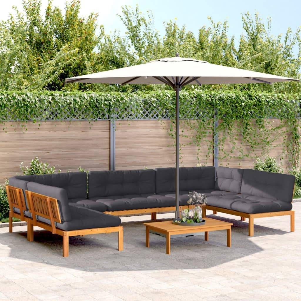 vidaXL 6-tlg. Garten-Sofagarnitur aus Paletten mit Kissen Akazienholz