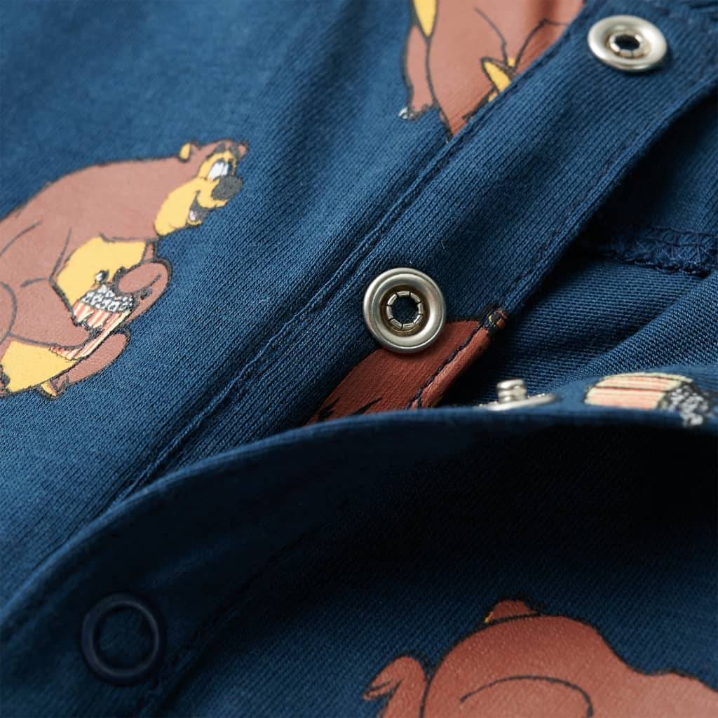 Kinder-Schlafanzug Einteiler Jeansblau 104