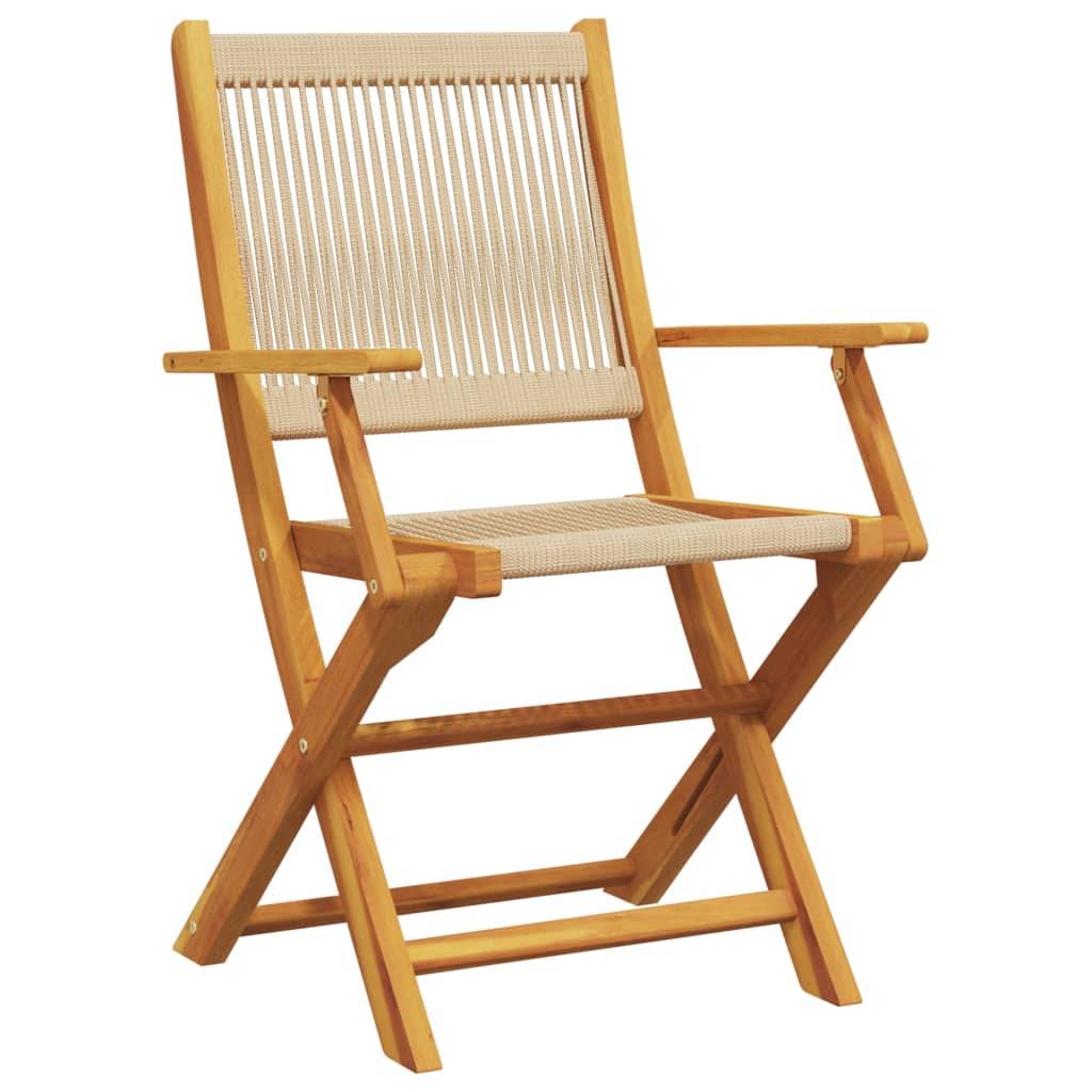 vidaXL Gartenstühle 8 Stk. Klappbar Beige Massivholz Akazie