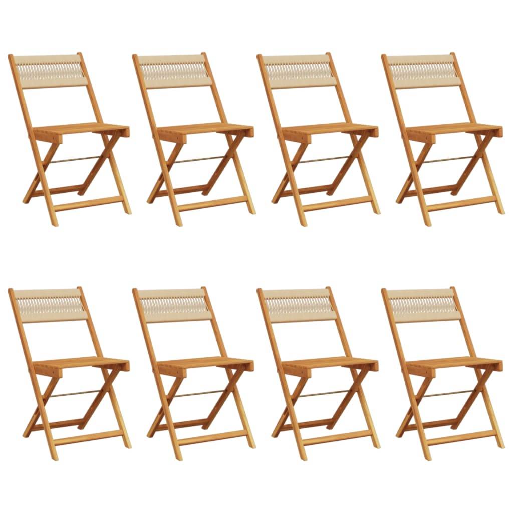 vidaXL Gartenstühle 8 Stk. Klappbar Beige Massivholz Akazie