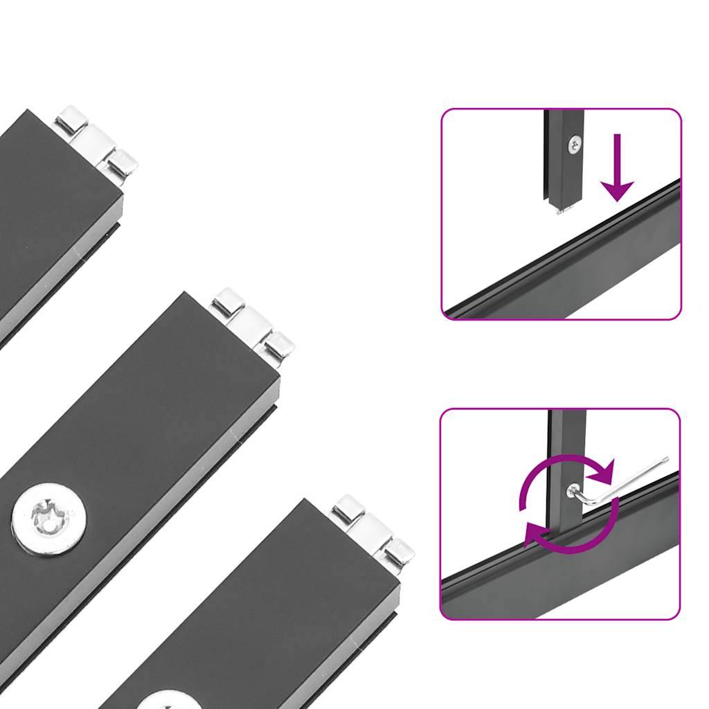 vidaXL Gewächshaus mit Fundamentrahmen Anthrazit 169x169x202 cm Alu