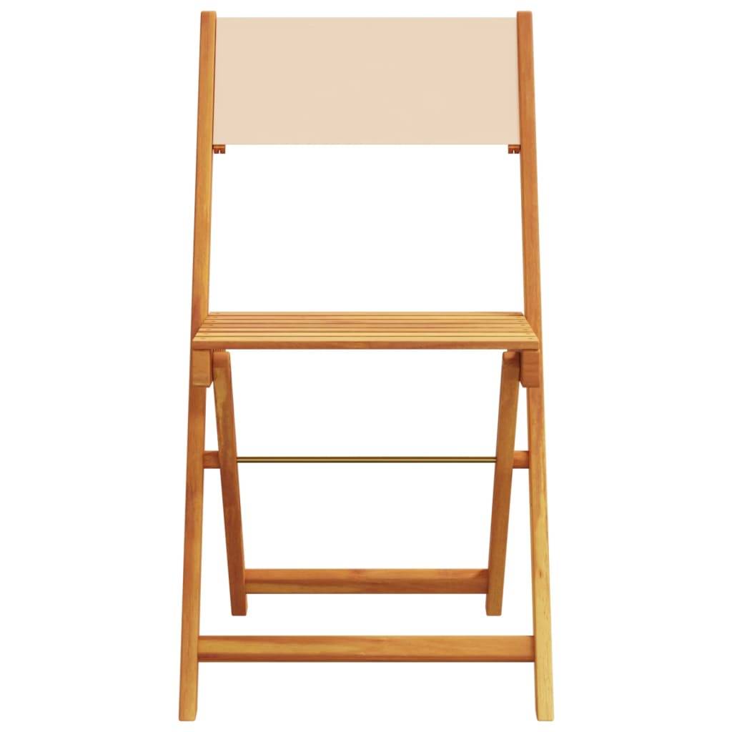 vidaXL 5-tlg. Garten-Essgruppe Stoff und Massivholz Beige