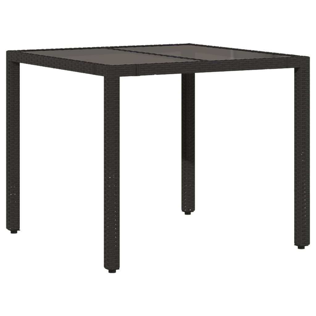 vidaXL 5-tlg. Garten-Essgruppe mit Kissen Schwarz Poly Rattan