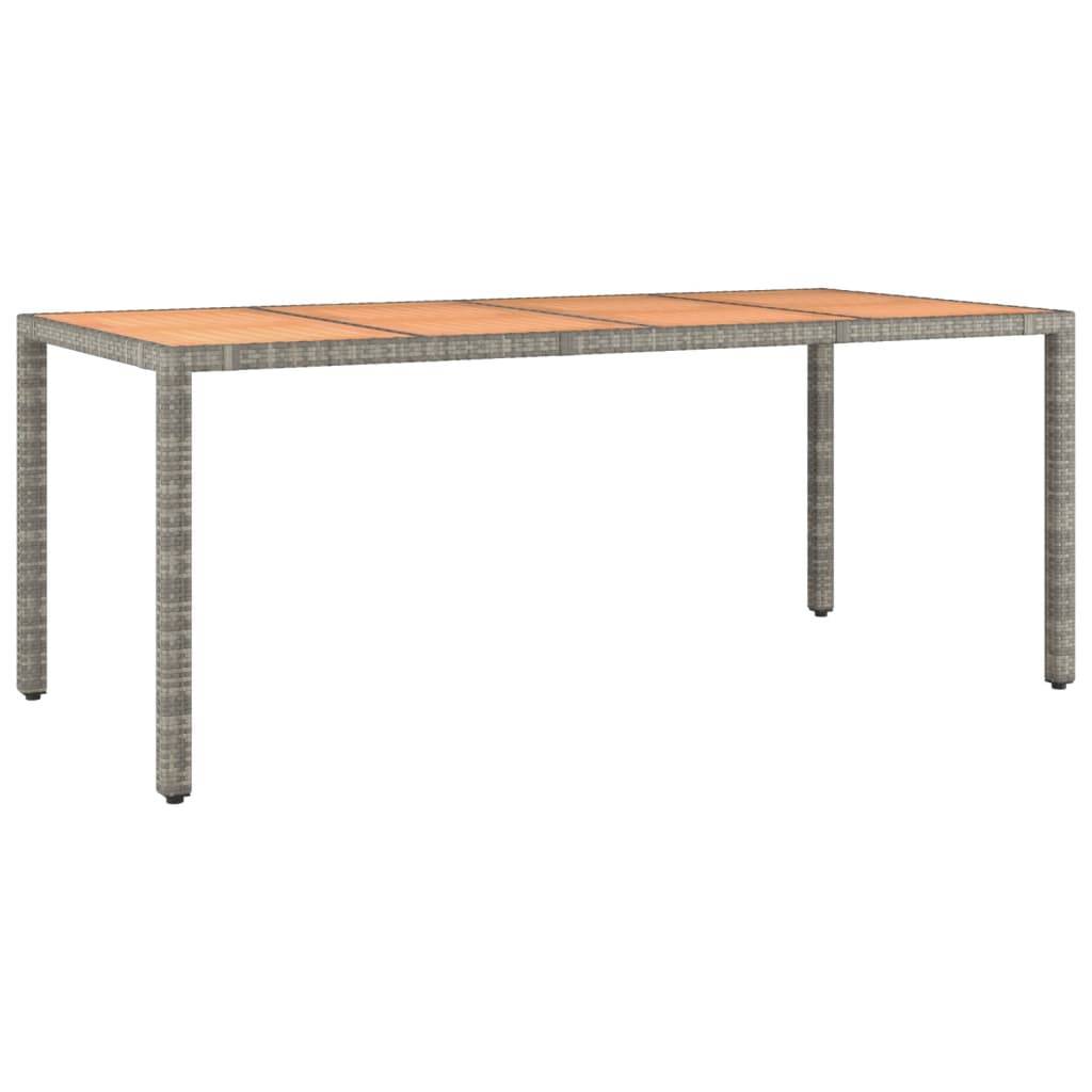 vidaXL 7-tlg. Garten-Essgruppe mit Kissen Grau Poly Rattan