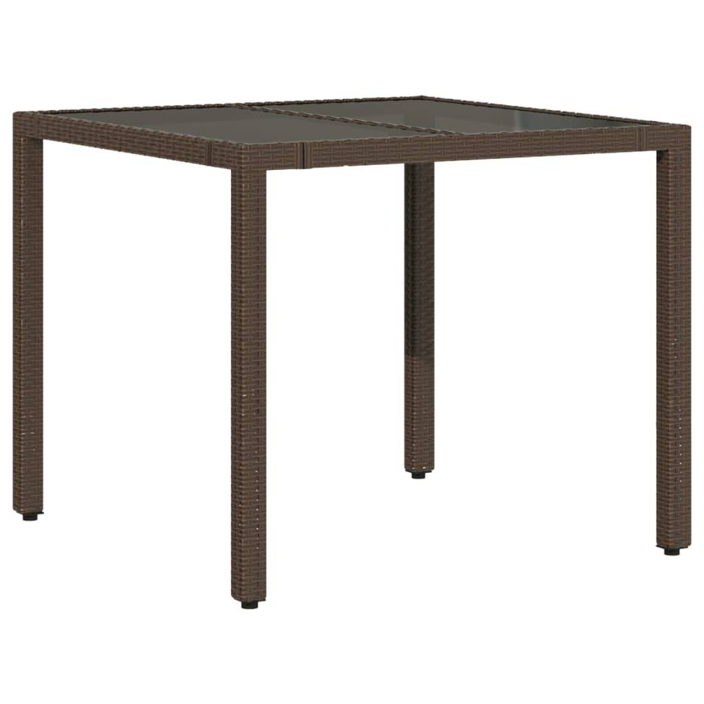 vidaXL 5-tlg. Garten-Essgruppe mit Kissen Braun Poly Rattan