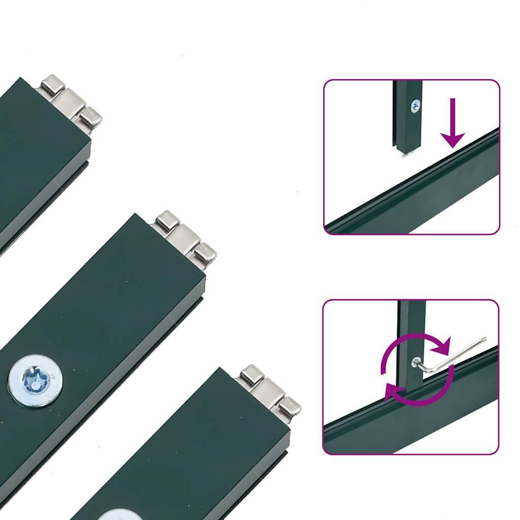 vidaXL Gewächshaus mit Fundamentrahmen Grün 169x58x195 cm Aluminimum