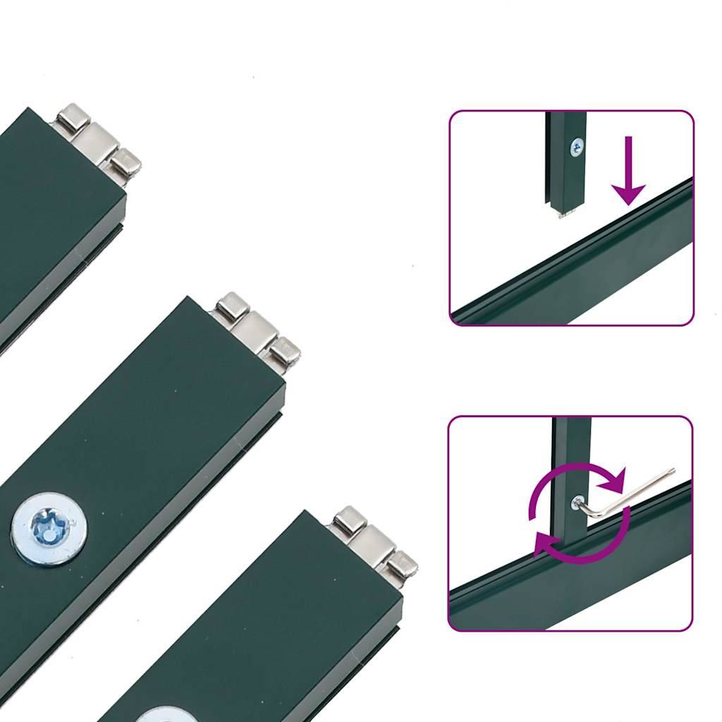 vidaXL Gewächshaus mit Fundamentrahmen Grün 169x114x195 cm Aluminimum