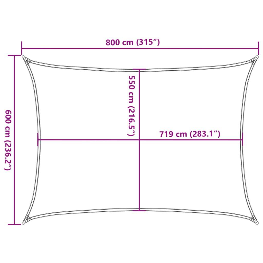 vidaXL Sonnensegel 160 g/m² Terrakottarot 6x8 m HDPE