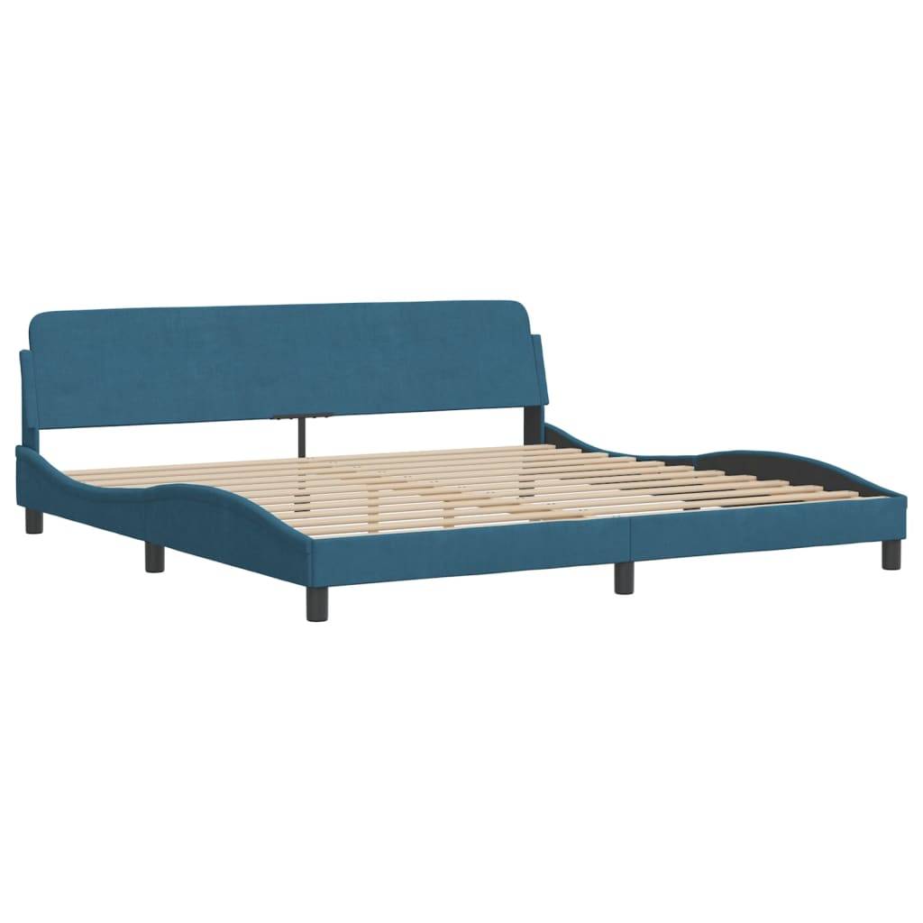 vidaXL Bettgestell ohne Matratze "Hanko" Blau 200x200 cm Samt