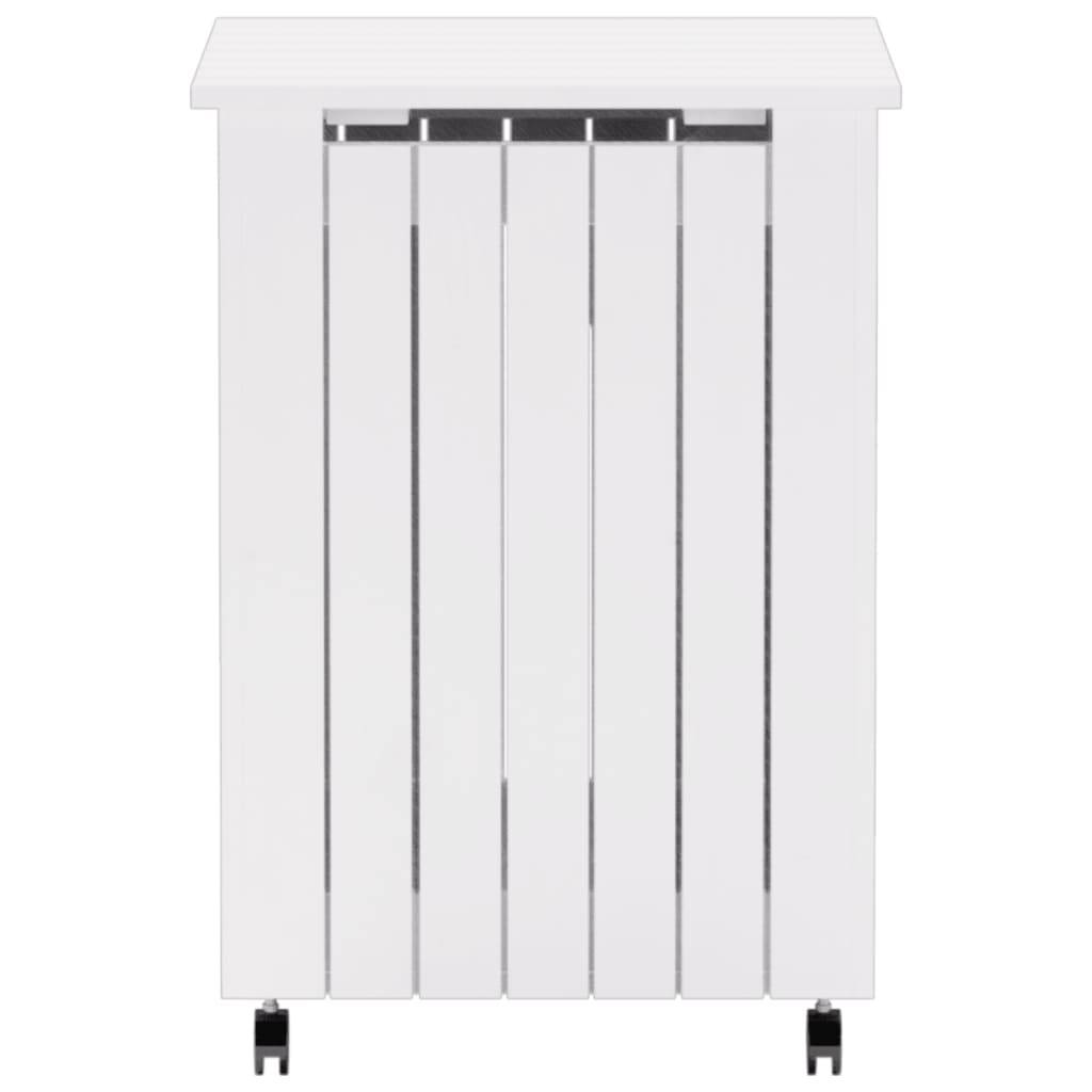 vidaXL Wäschekorb mit Rollen RANA Weiß 45x45x64 cm Massivholz Kiefer