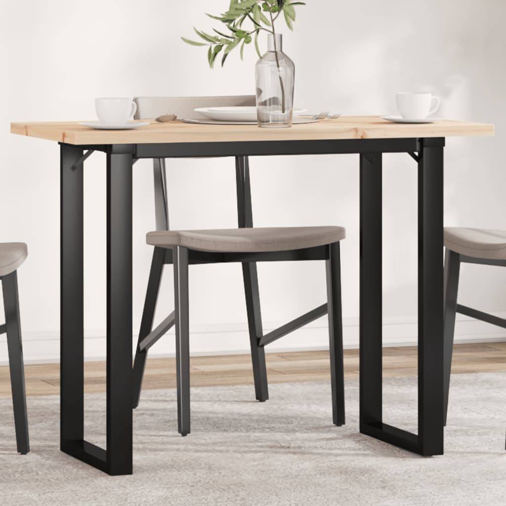 vidaXL Esstisch O-Gestell 100x50x75,5 cm Massivholz Kiefer & Stahl