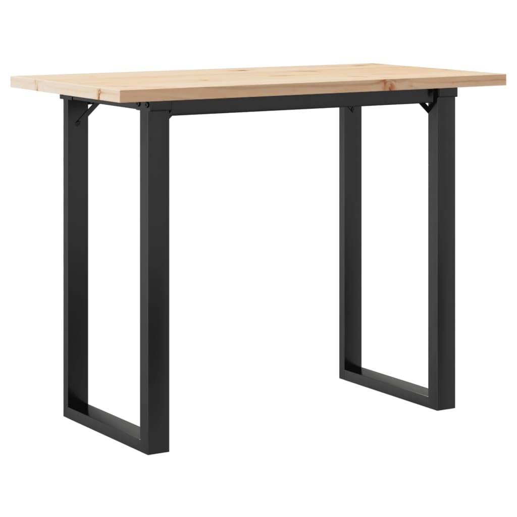 vidaXL Esstisch O-Gestell 100x50x75,5 cm Massivholz Kiefer & Stahl