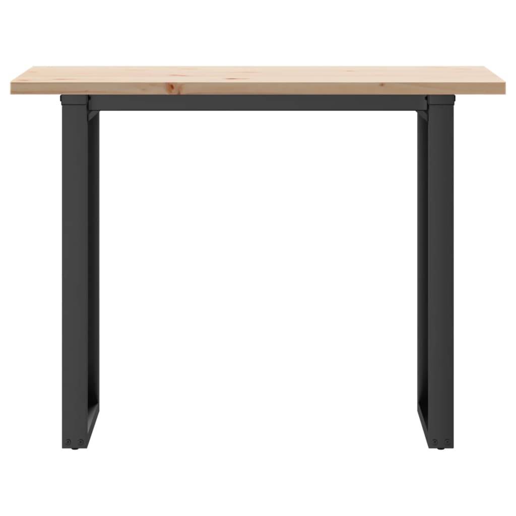 vidaXL Esstisch O-Gestell 100x50x75,5 cm Massivholz Kiefer & Stahl