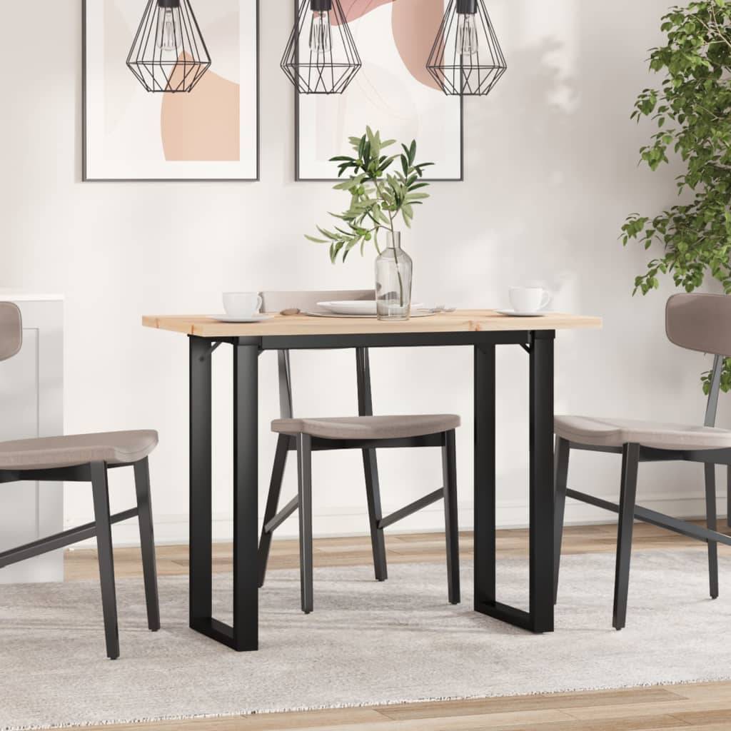 vidaXL Esstisch O-Gestell 100x50x75,5 cm Massivholz Kiefer & Stahl