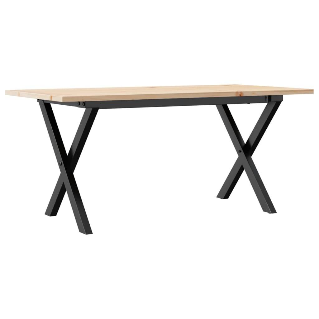 vidaXL Couchtisch X-Gestell 90x40x45cm Massivholz Kiefer und Stahl