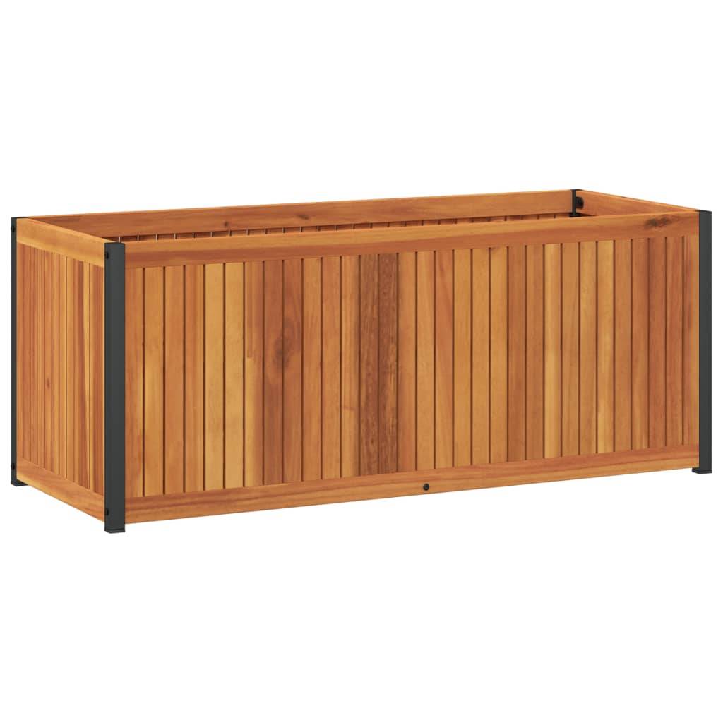 vidaXL Pflanzkübel 110x45x44 cm Massivholz Akazie und Stahl