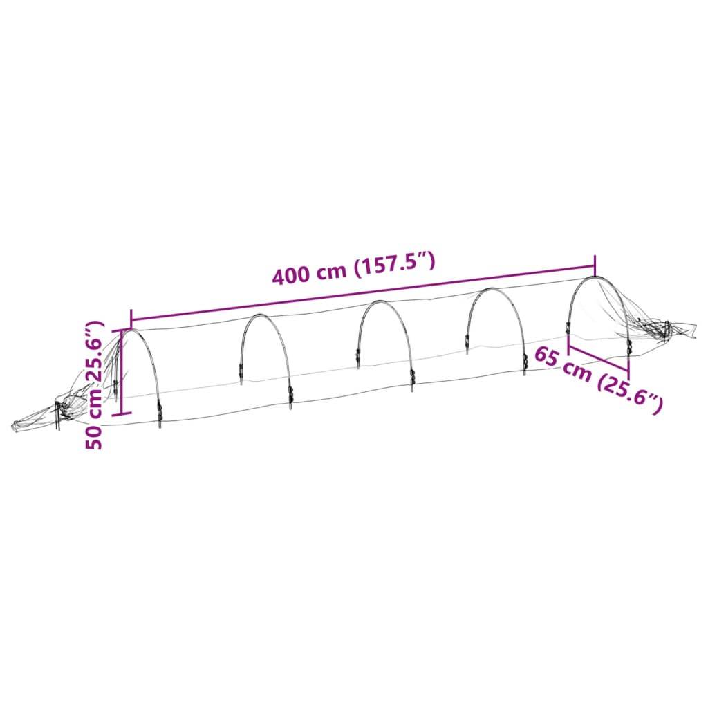 vidaXL Netztunnel 4 Stk. 1,5x5 m Fiberglas und PP