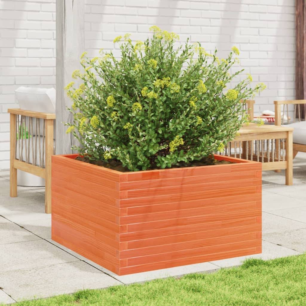 vidaXL Pflanzkübel Wachsbraun 80x80x45,5 cm Massivholz Kiefer