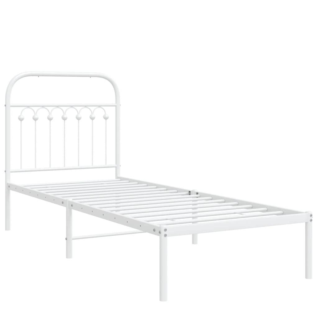 vidaXL Bettgestell mit Kopfteil Metall Weiß 80x200 cm