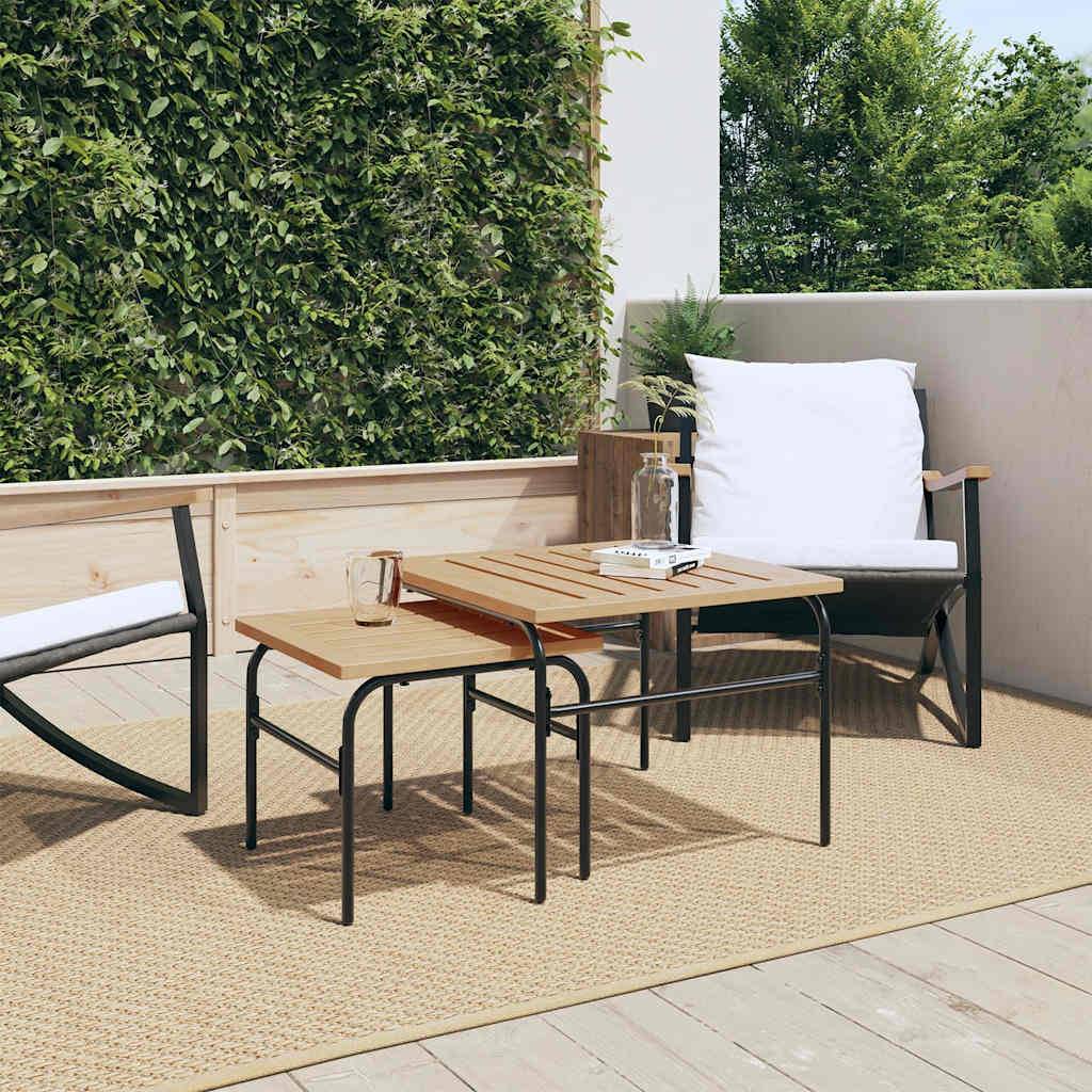 vidaXL Outdoor-Satztische 2 Stk. Braun und Schwarz Stahl